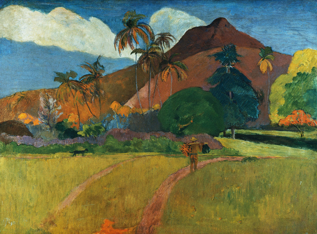Detail of Tahitian Mountains by Paul Gauguin