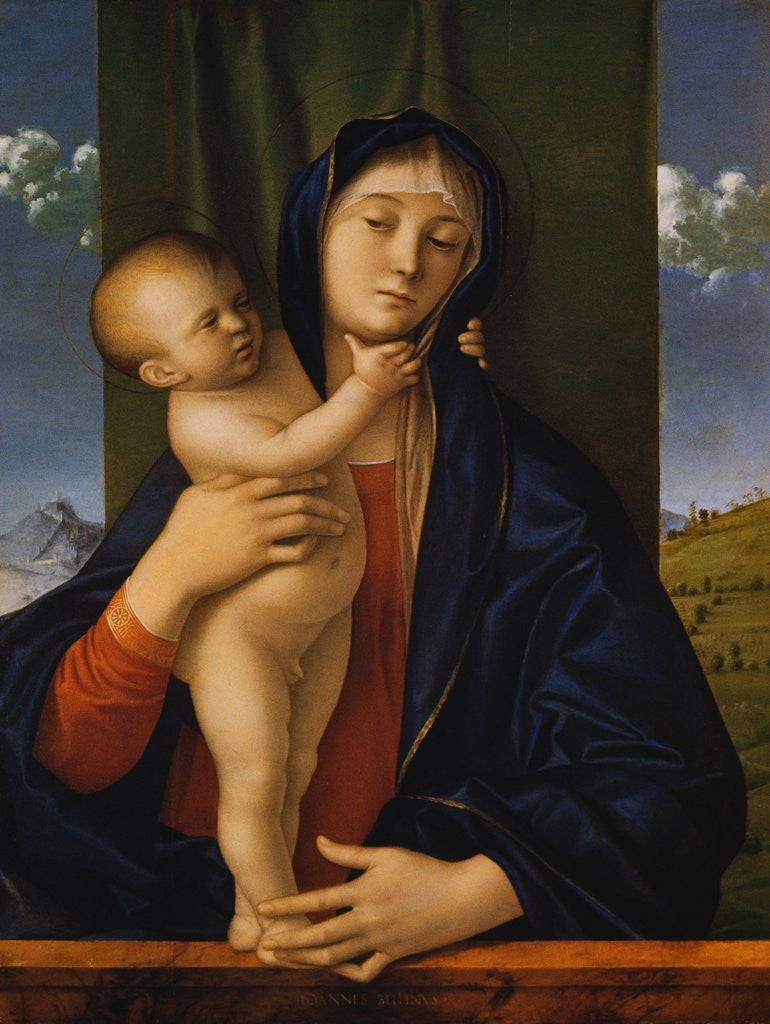Detail of Madonna with the Child by Giovanni Bellini