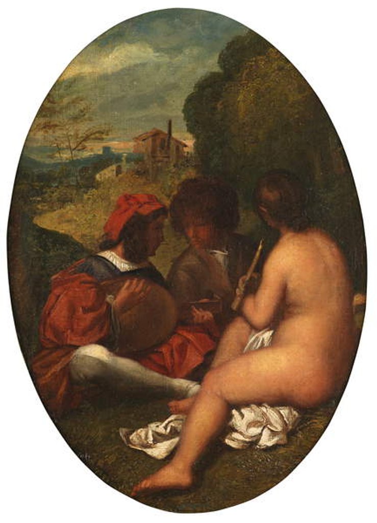 Detail of Pastoral Concert, after Titian by William Etty