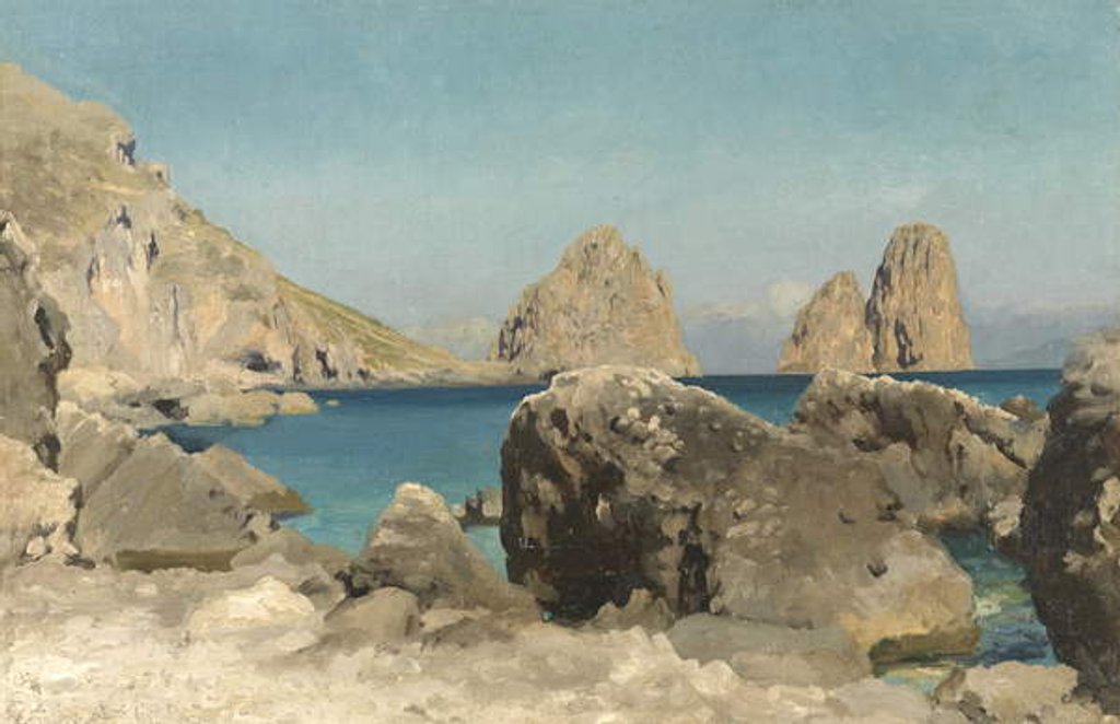 Detail of Rocks of the Sirens, Capri, c.1860s by Frederic Leighton
