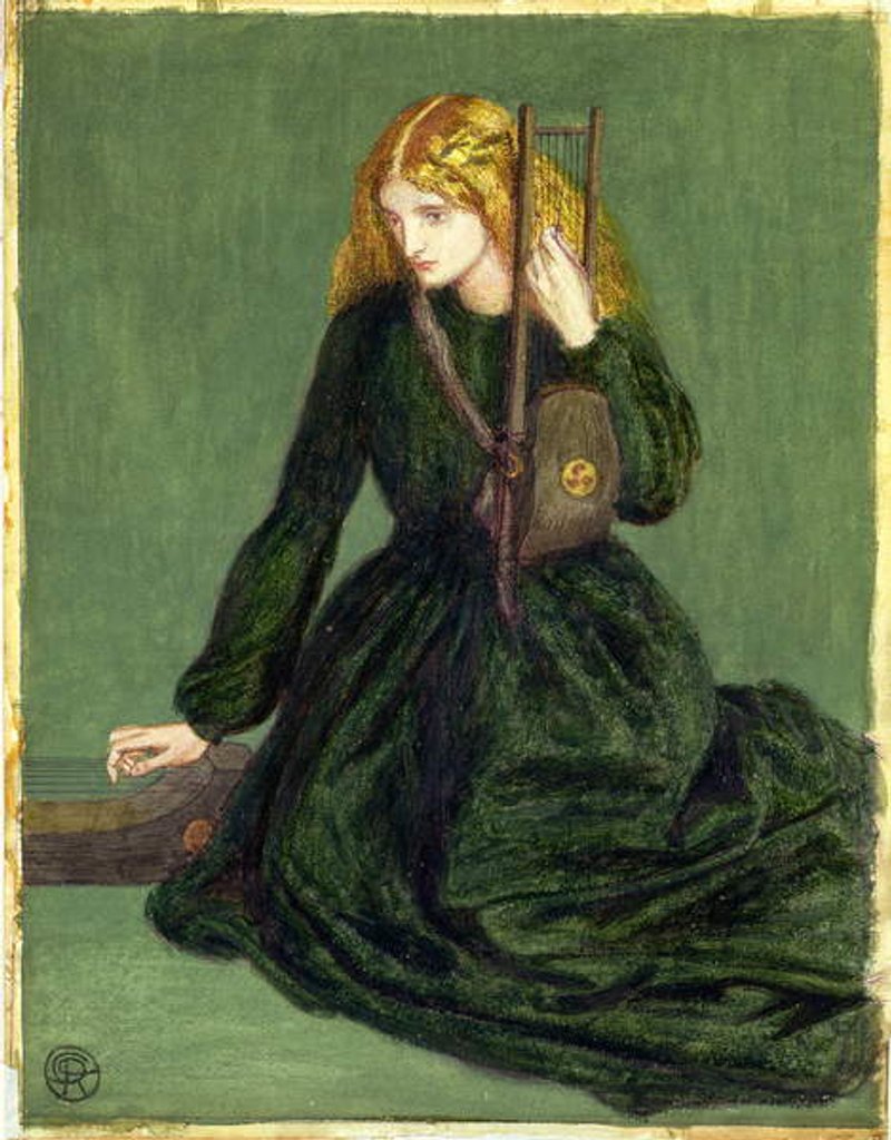 Detail of The Harp Player, a study of Annie Miller, 1872 by Dante Gabriel Charles Rossetti