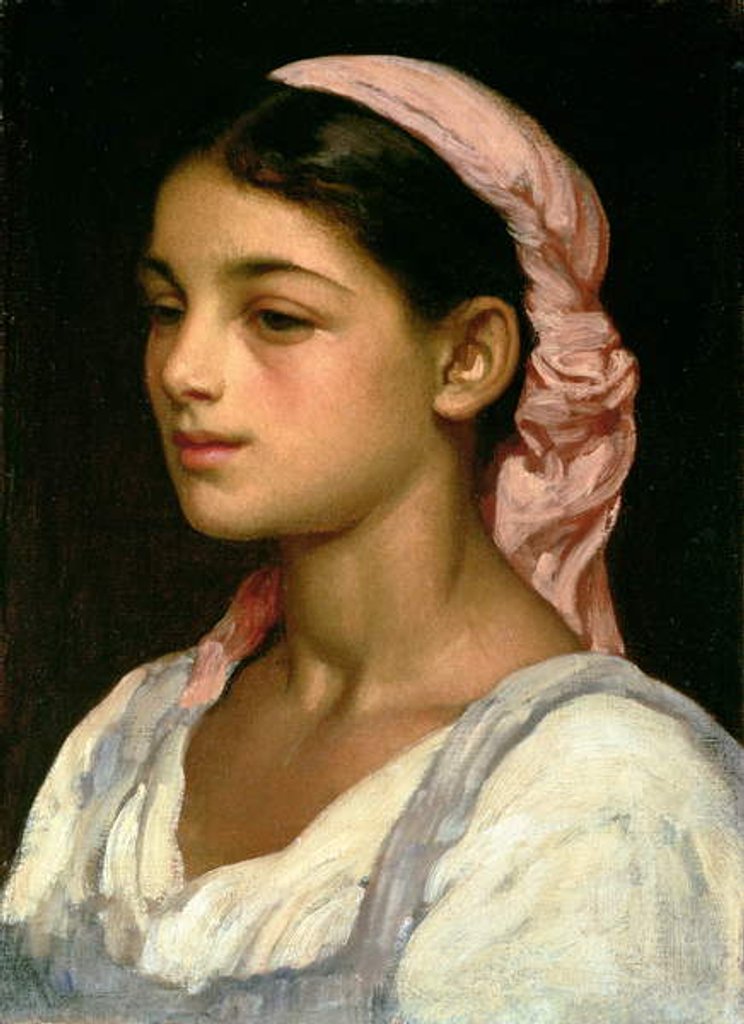 Detail of Head of an Italian Girl by Frederic Leighton