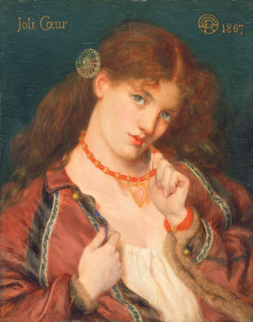 Detail of Joli Coeur, 1867 by Dante Gabriel Charles Rossetti