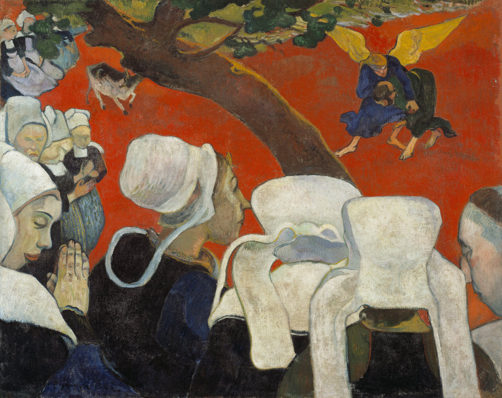 Detail of Vision of the Sermon (Jacob Wrestling with the Angel) by Paul Gauguin