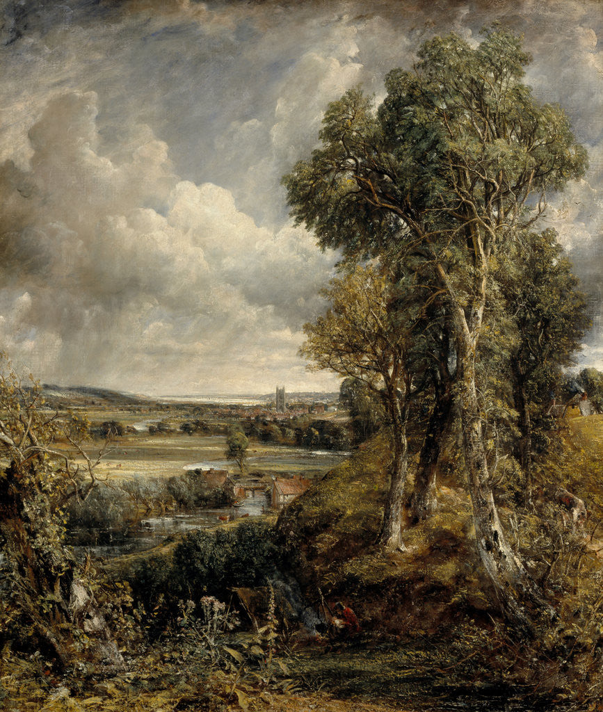 Detail of The Vale of Dedham by John Constable