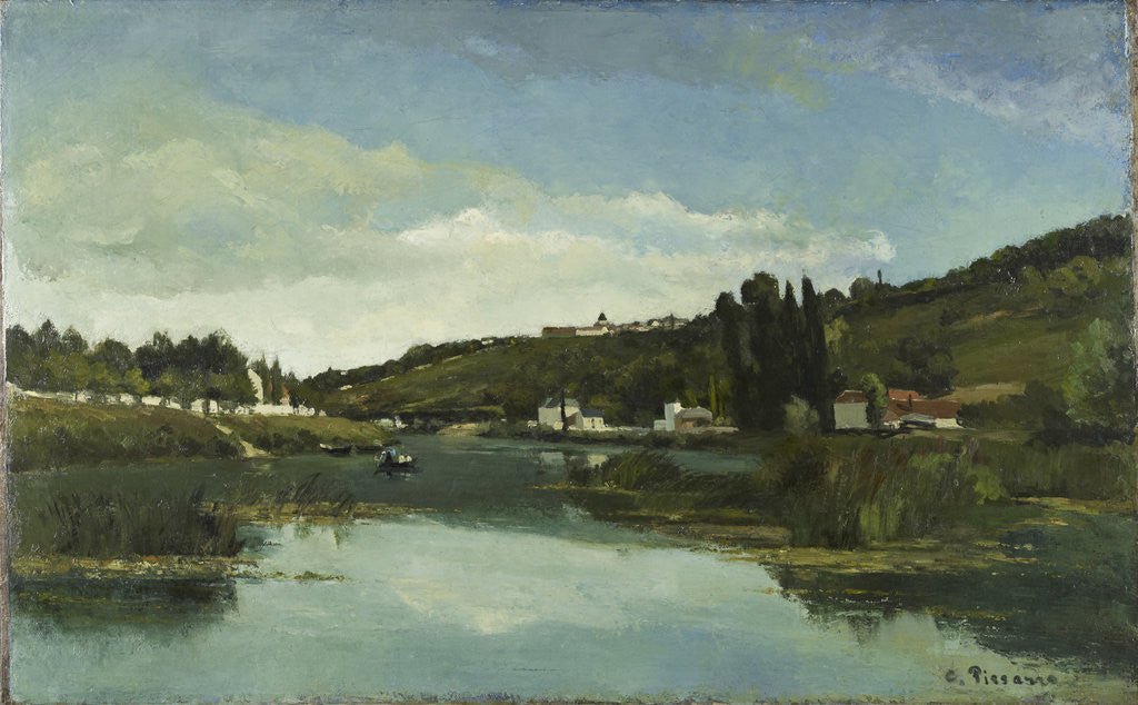 Detail of The Marne at Chennevières by Camille Pissarro