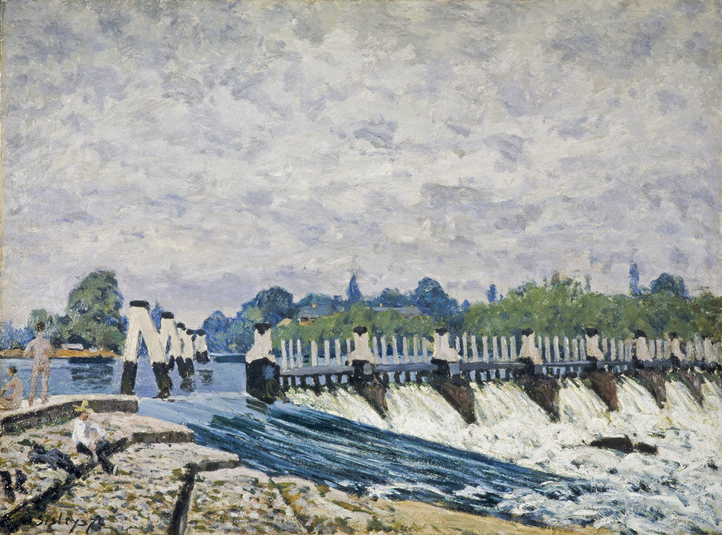Detail of Molesey Weir, Hampton Court by Alfred Sisley