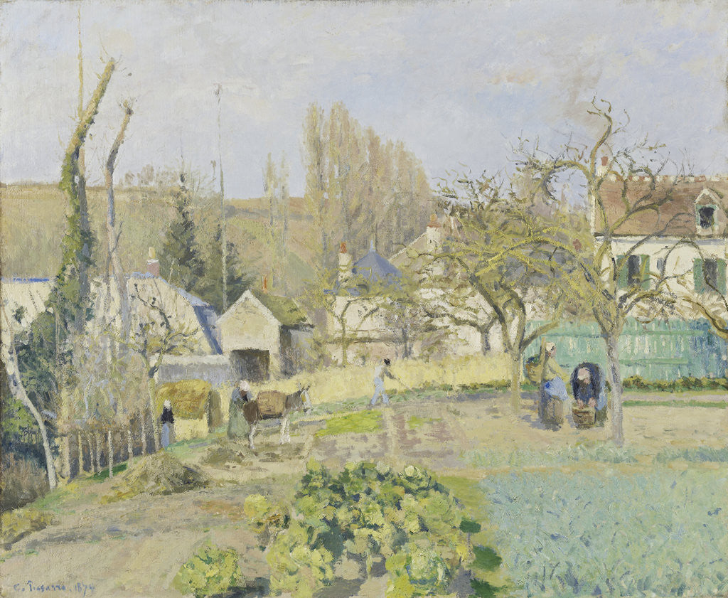Detail of Kitchen Gardens at L'Hermitage, Pontoise by Camille Pissarro