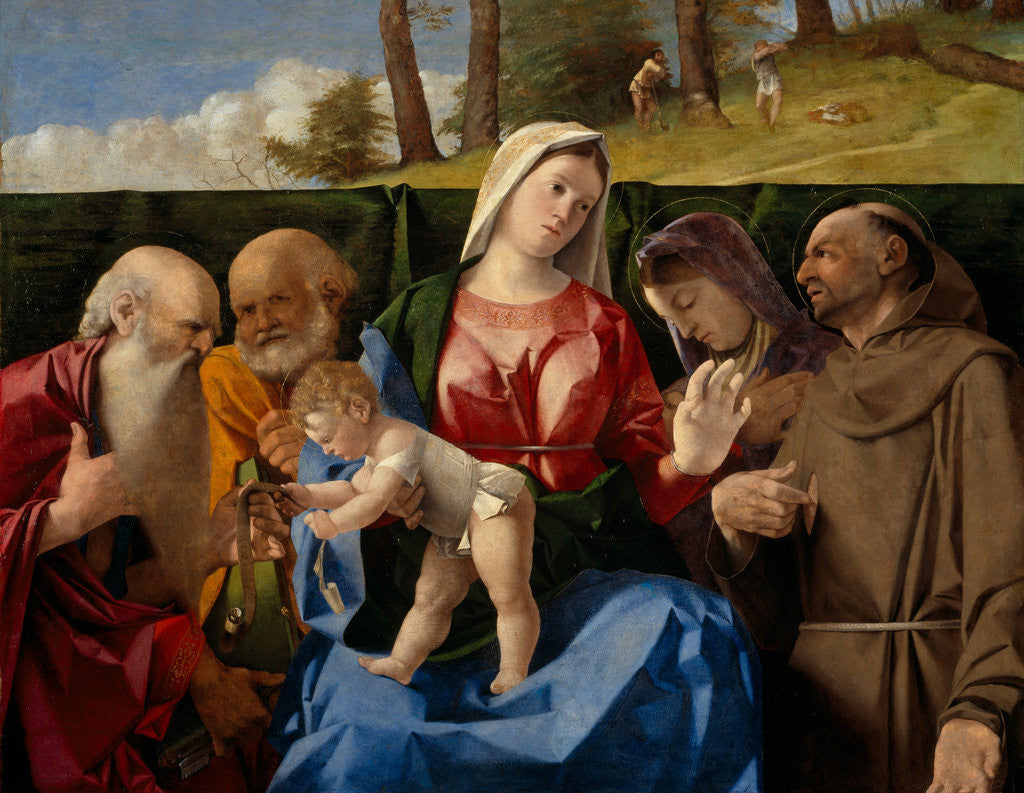 Detail of The Virgin and Child with Saints Jerome, Peter, Francis and an Unidentified Female Saint by Lorenzo Lotto