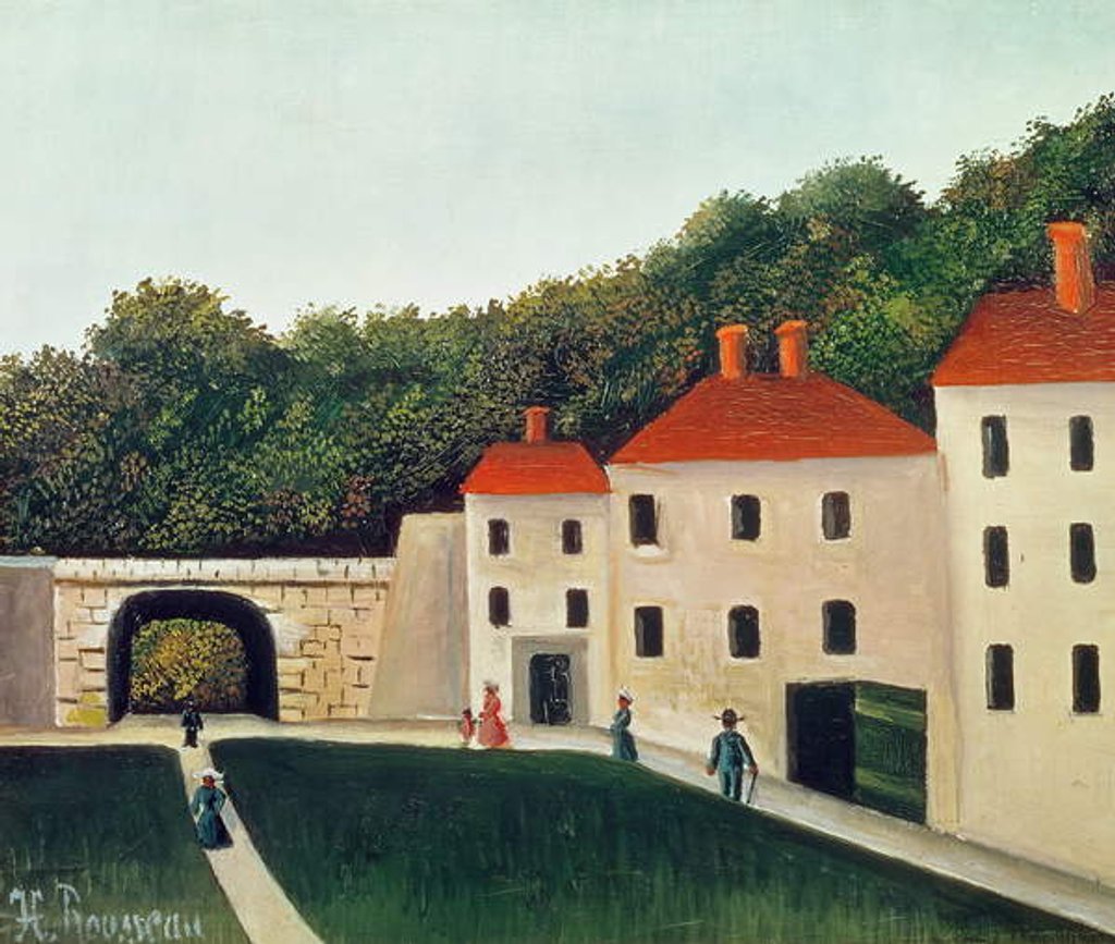 Detail of Landscape with an Arch and Three Houses, 1907 by Henri J.F. Rousseau