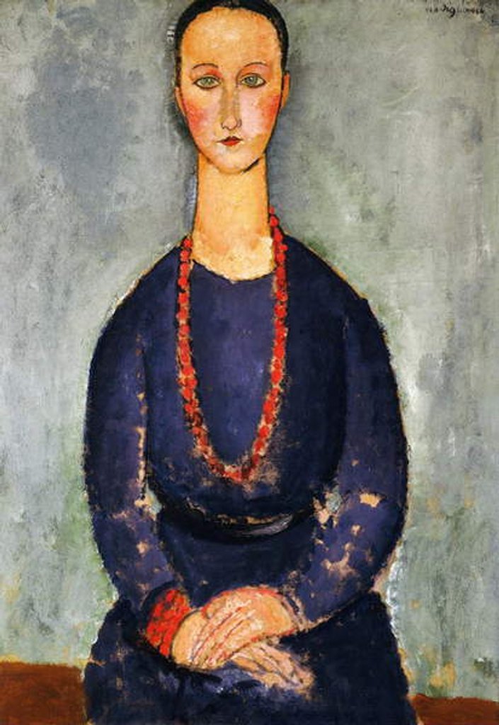 Detail of The Red Necklace, 1918 by Amedeo Modigliani