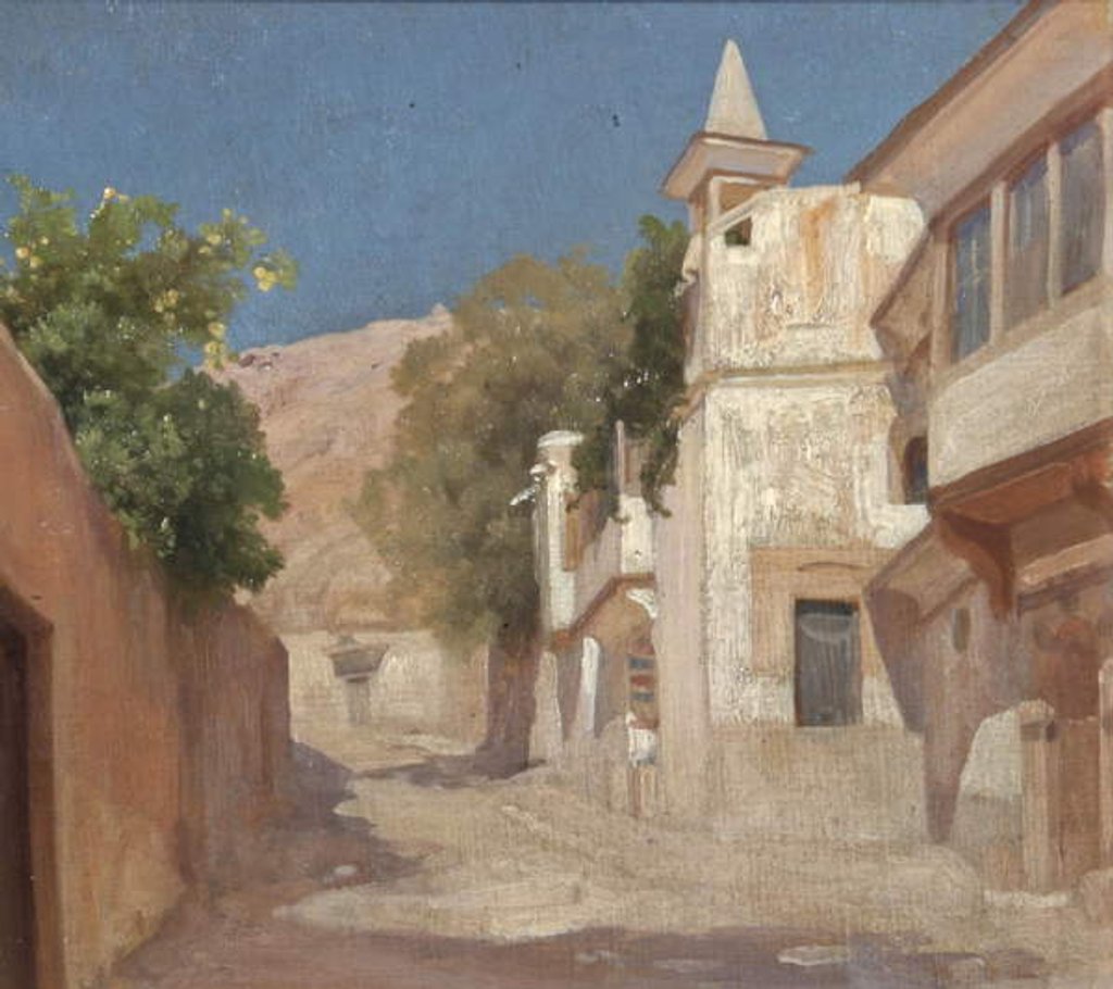 Detail of View of Sir Richard and Lady Burton's house in Damascus, 1873 by Frederic Leighton