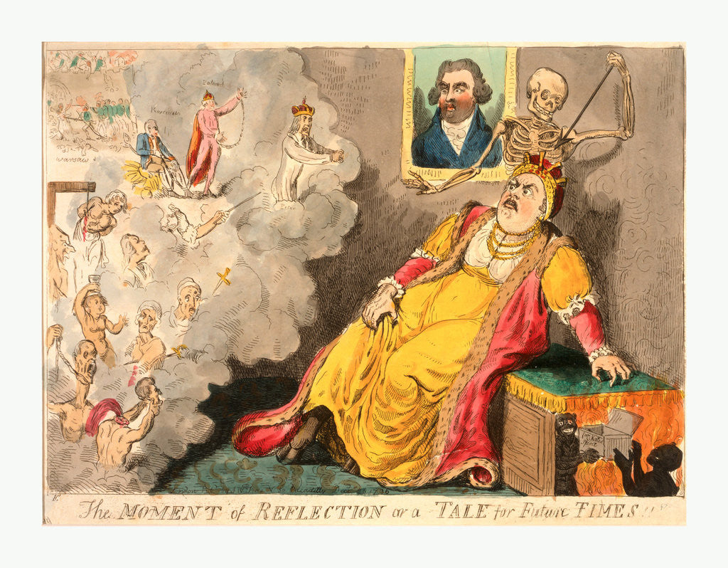 Detail of The moment of reflection or a tale for future times by Isaac Cruikshank