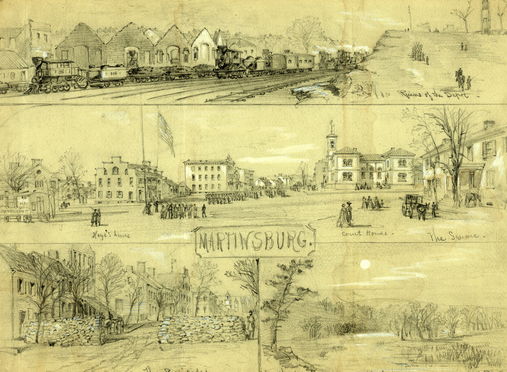 Detail of Martinsburg, 1864 ca. December 3 by Alfred R Waud