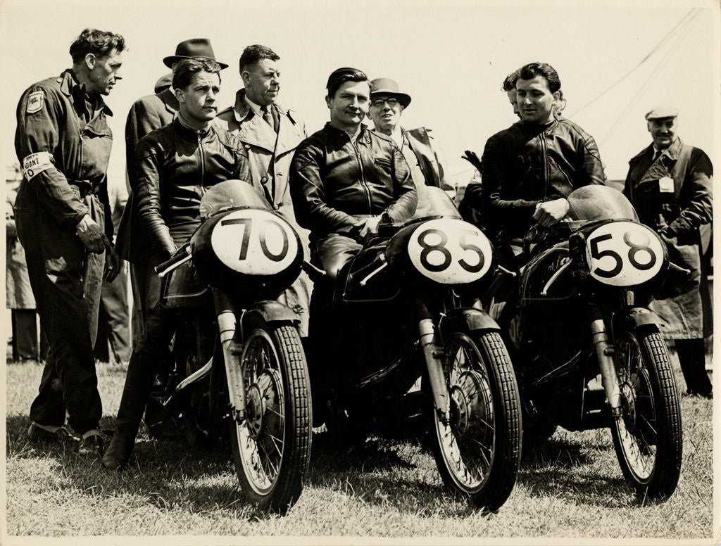 Detail of The Junior A.J.S. Team, 1956 Junior TT (Tourist Trophy) by T.M. Badger