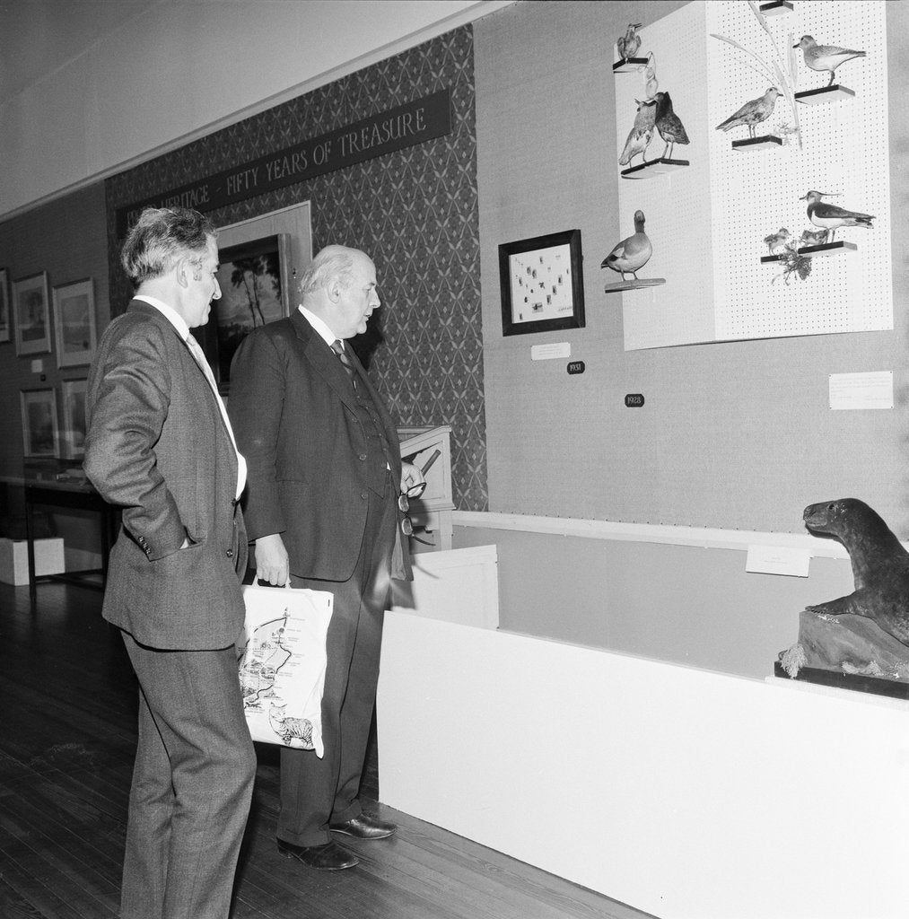 Detail of Sir John Betjeman visit to the Manx Museum, Douglas by Manx Press Pictures