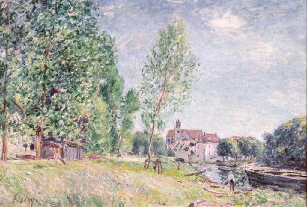 Detail of The Builder's Yard at Matrat, Moret-sur-Loing by Alfred Sisley