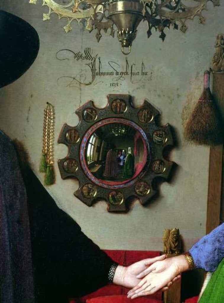 Detail of Arnolfini Marriage by Jan van Eyck