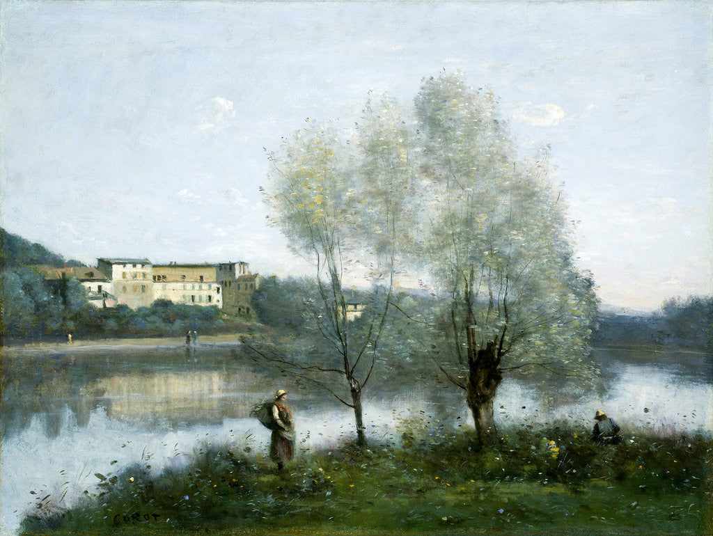 Detail of Ville-d'Avray, c. 1865 by Jean-Baptiste-Camille Corot