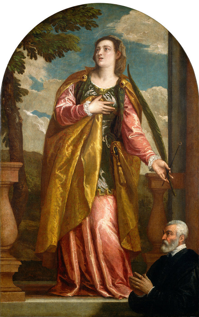 Detail of Saint Lucy and a Donor by Veronese
