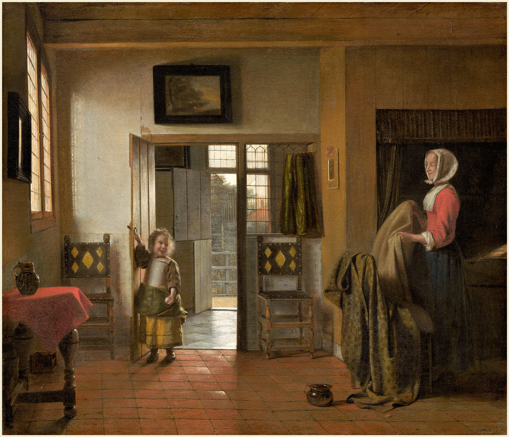 Detail of Dutch, The Bedroom by Pieter de Hooch