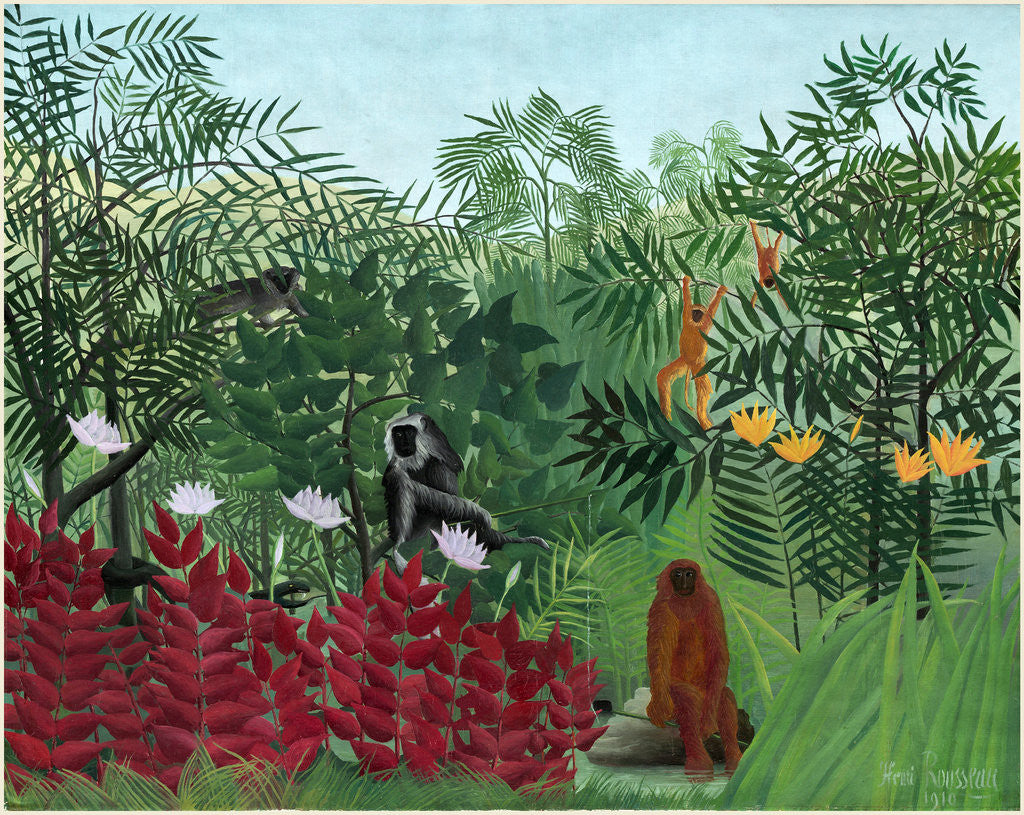 Detail of Tropical Forest with Monkeys, 1910 by Henri Rousseau