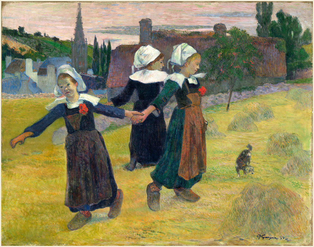 Detail of Breton Girls Dancing, Pont-Aven, 1888 by Paul Gauguin