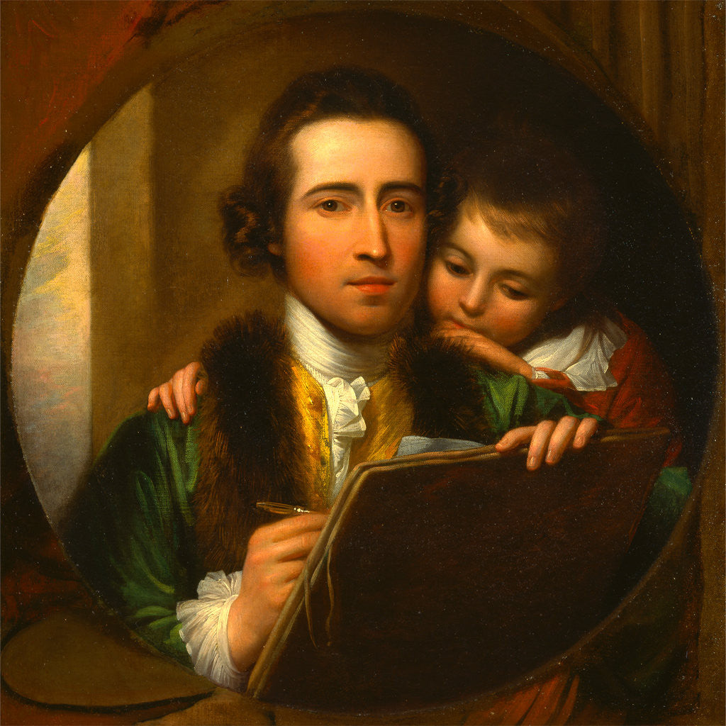 Detail of The Artist and His Son Raphael by Benjamin West