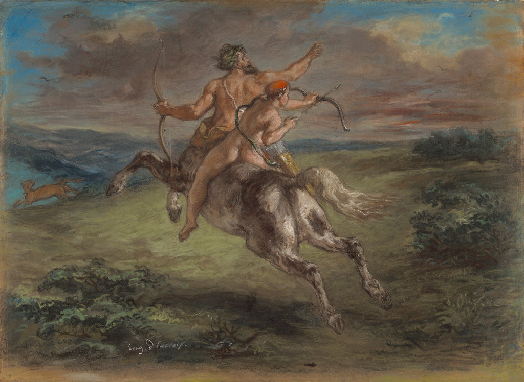 Detail of The Education of Achilles by Eugène Delacroix