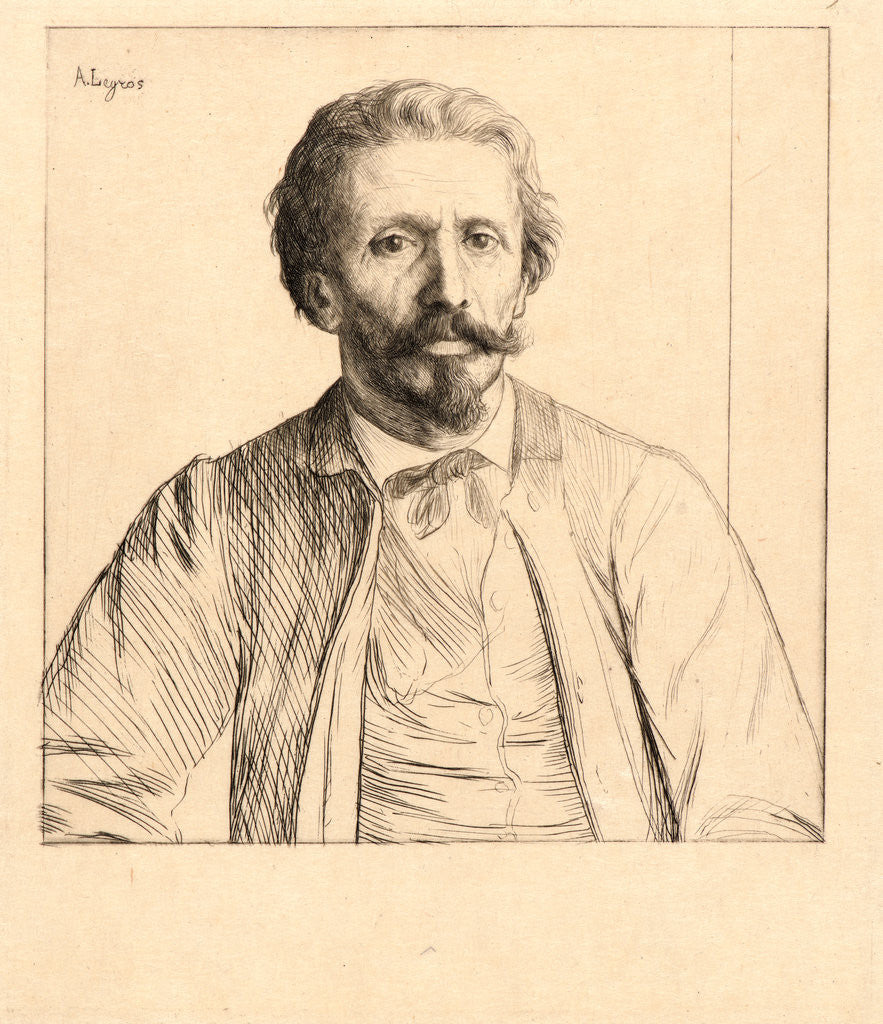 Detail of Portrait of the Printer, Auguste Delâtre by Alphonse Legros