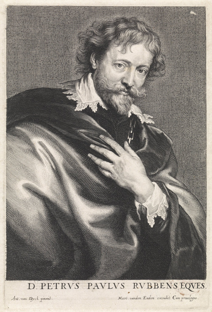 Detail of Portrait of the Painter Peter Paul Rubens by Martinus van den Enden
