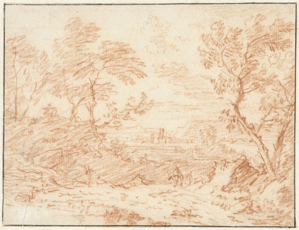Detail of Italian landscape by Jan van Huysum