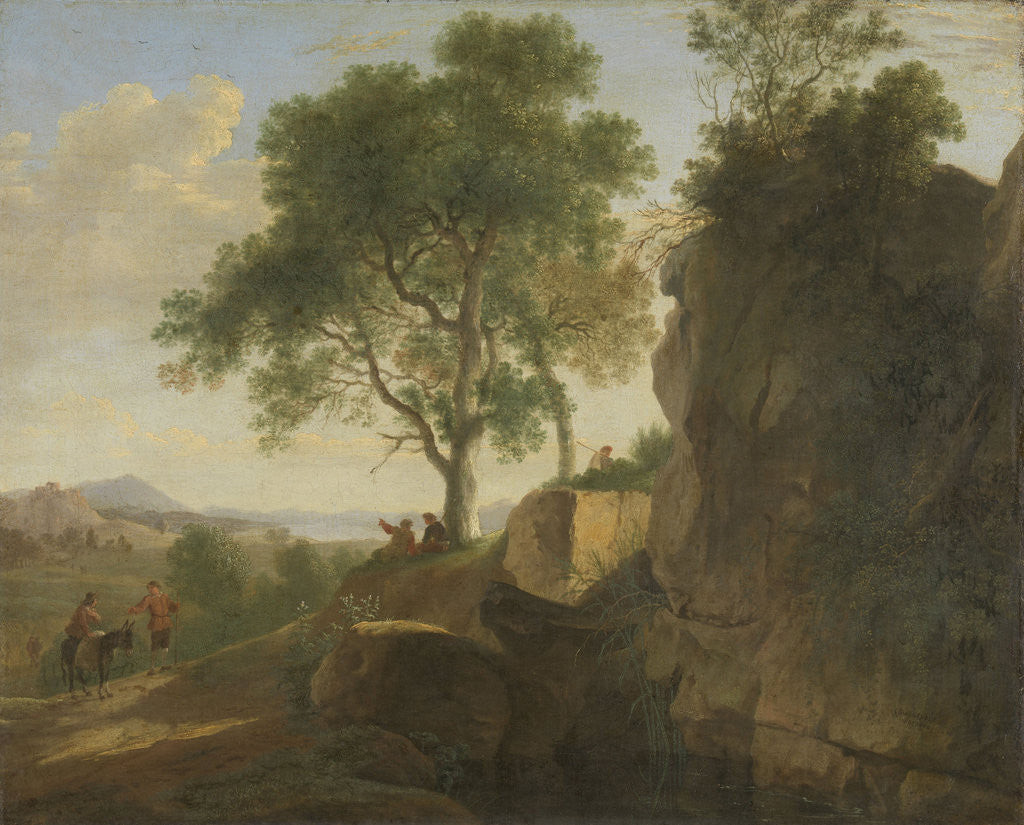 Detail of Italian landscape by Herman van Swanevelt