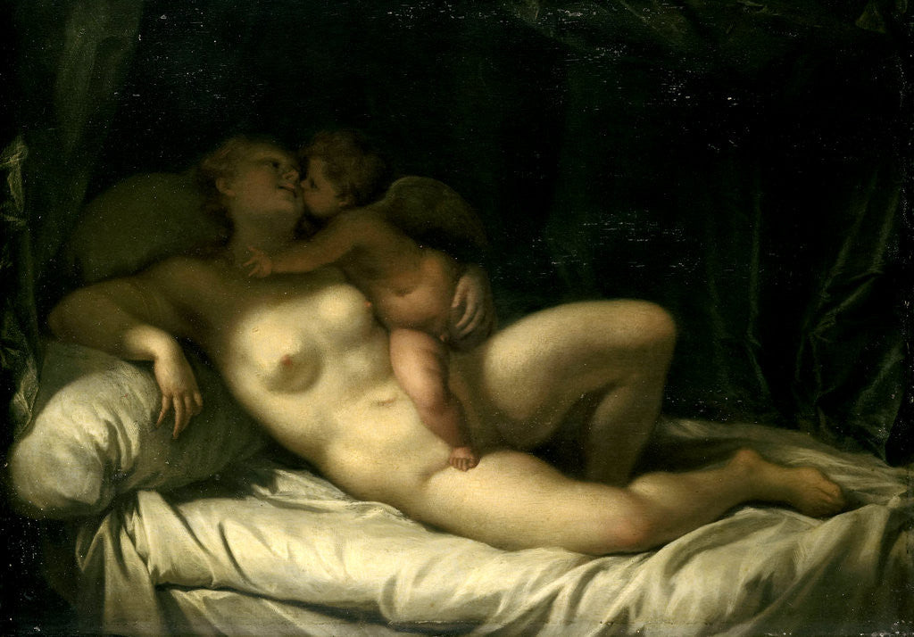 Detail of Cupid Kissing Venus, Venus Kissed by Amor by Anonymous