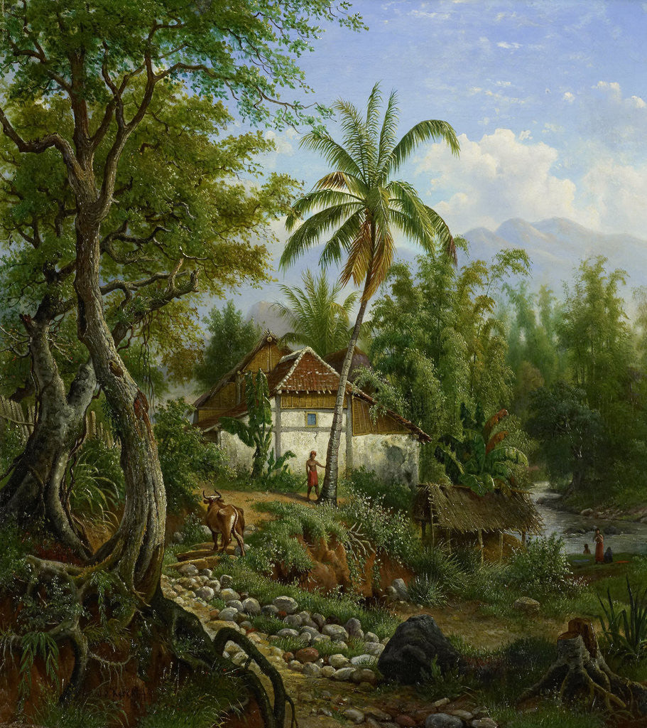 Detail of Indian Landscape by Maurits E.H.R. van den Kerkhoff