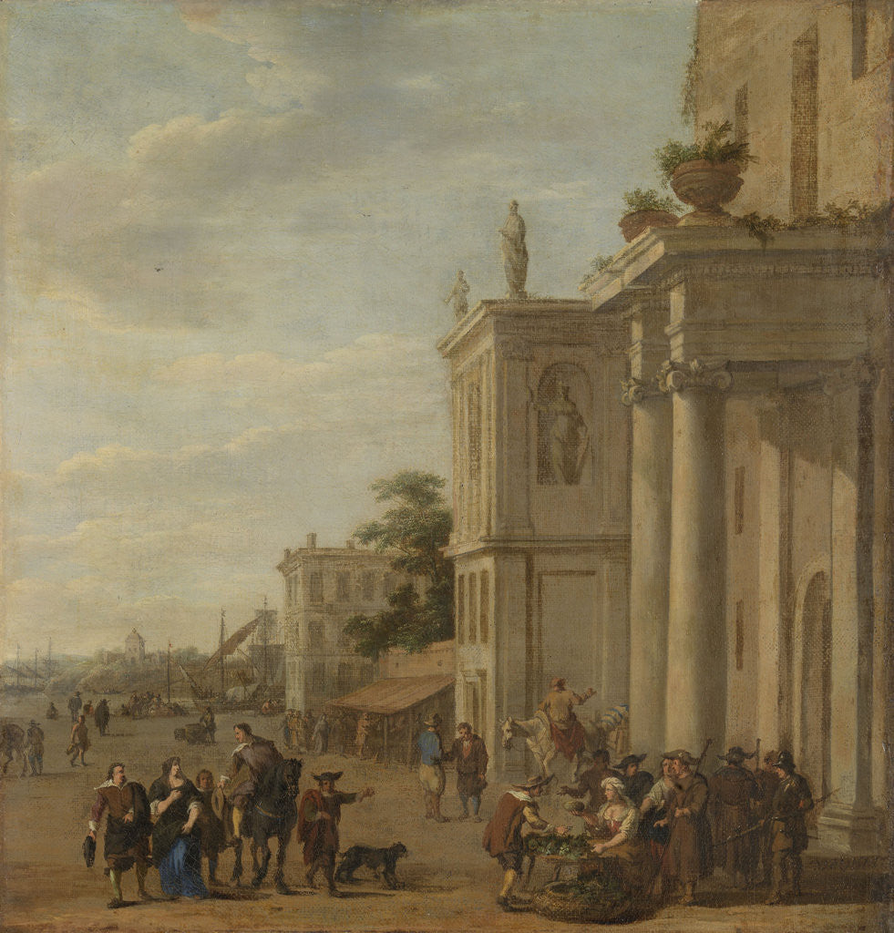 Detail of Italian marketplace by Jacob van der Ulft