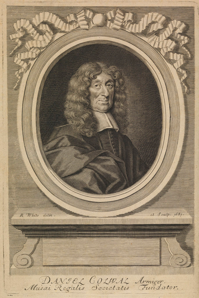 Detail of Portrait of Daniel Colwall (d.1690) by Robert White