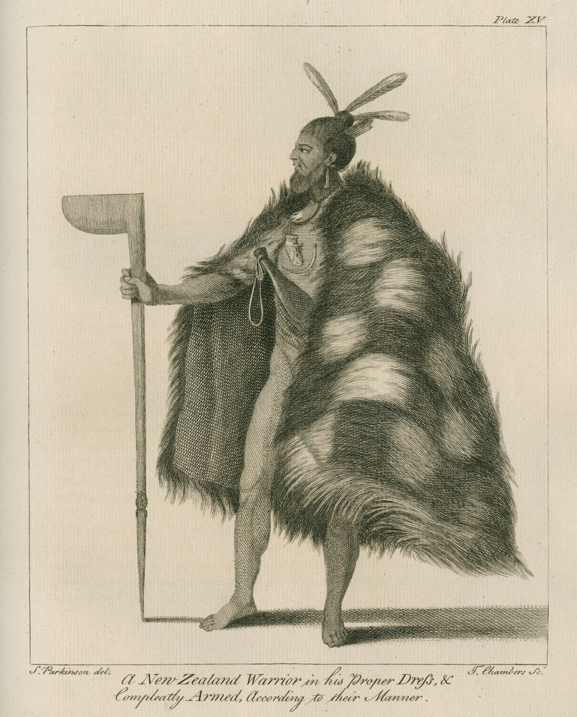 Detail of A New Zealand Warrior in his Proper Dress by Thomas Chambers