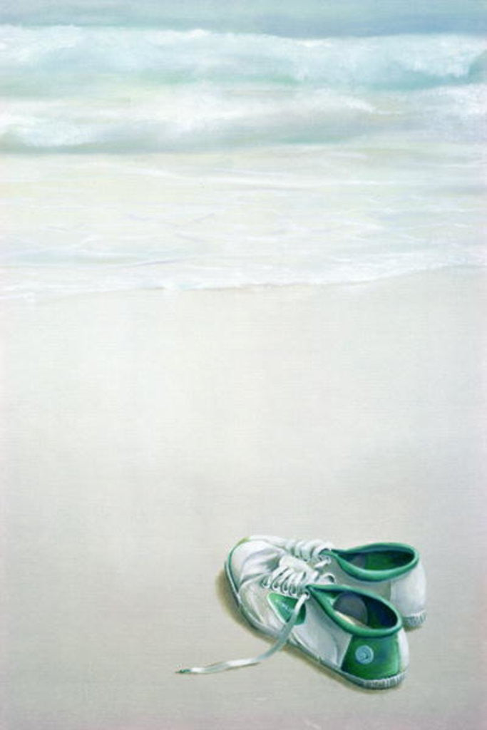 Detail of Gym Shoes on Beach by Lincoln Seligman