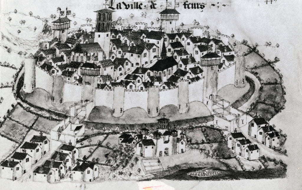 Detail of French Medieval Town by Corbis