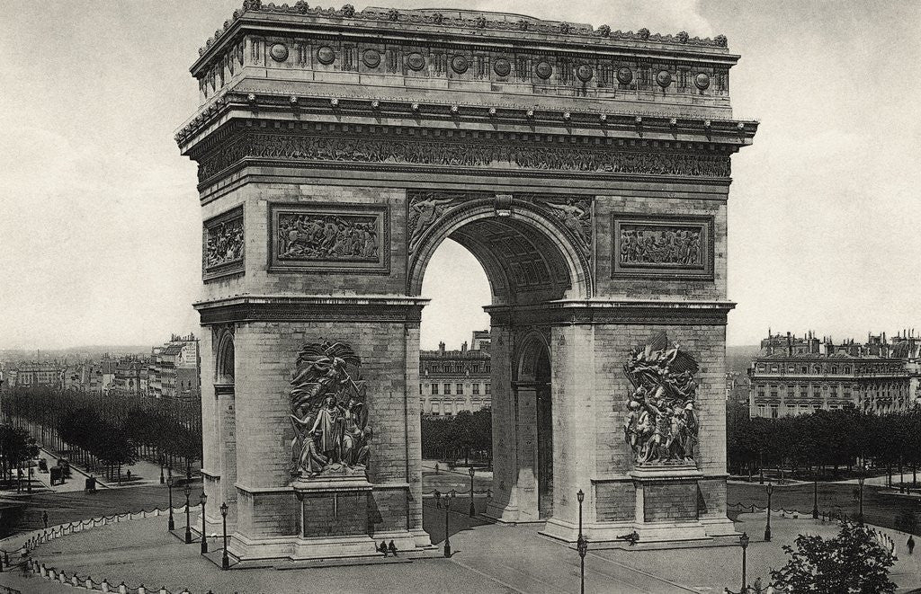 Detail of View of L'Arc De Triomphe in Paris by Corbis