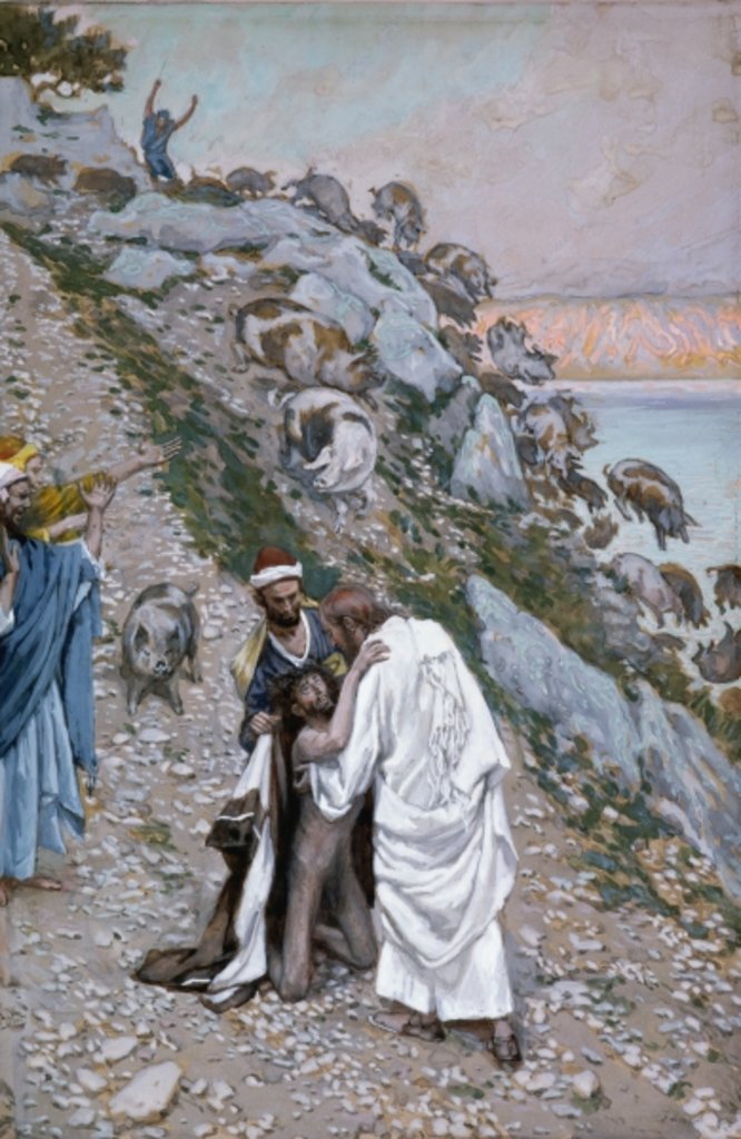 Detail of The Swine Driven into the Sea by James Jacques Joseph Tissot