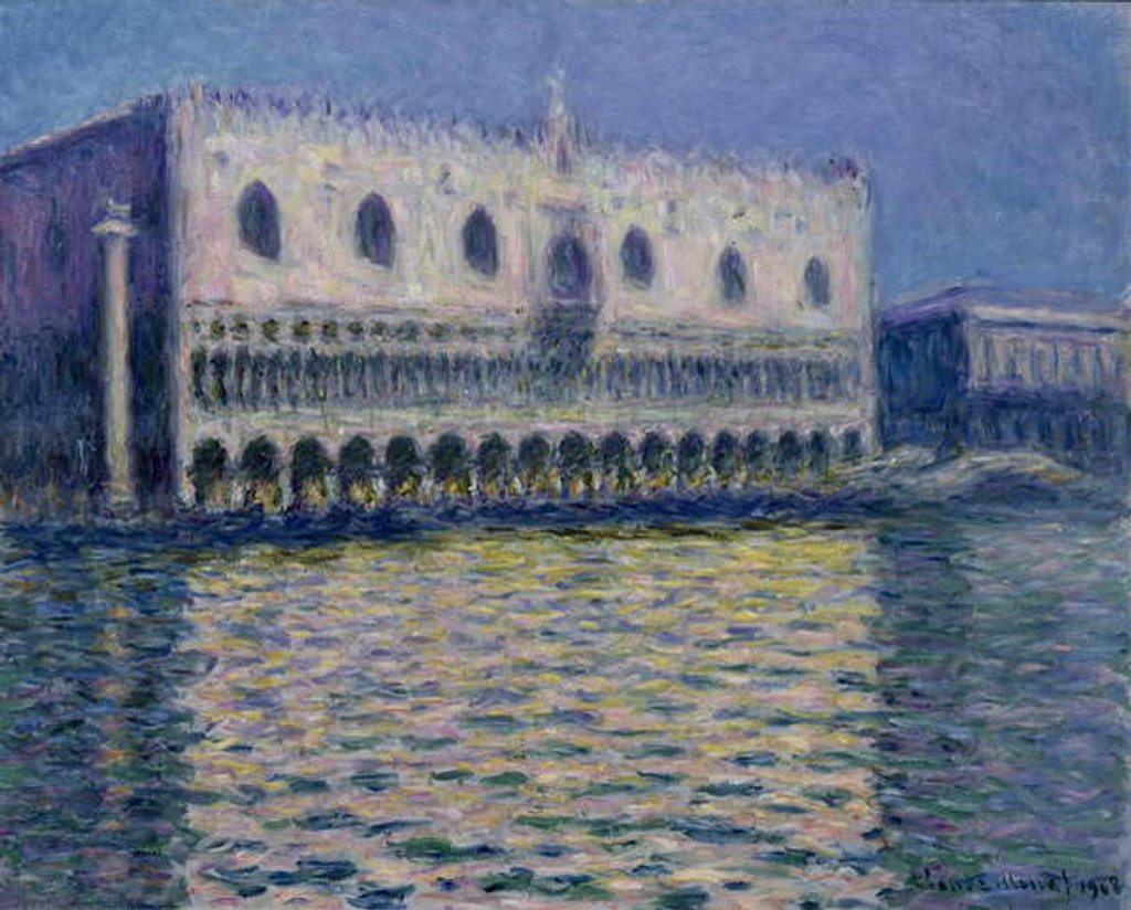 Detail of The Doge's Palace in Venice, 1908 by Claude Monet