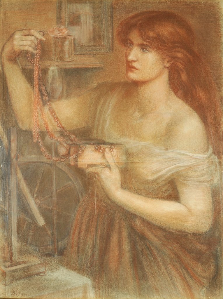 Detail of Risen at Dawn - Gretchen Discovering Faust's Jewels , 1868 by Dante Gabriel Charles Rossetti