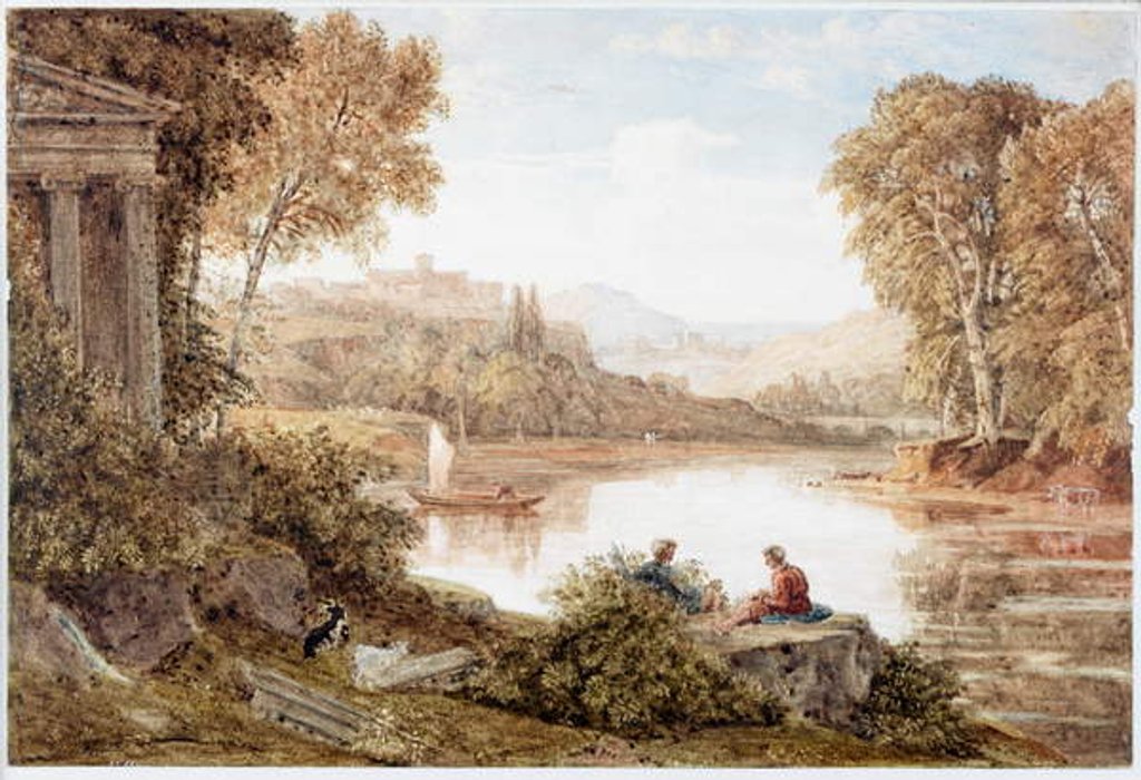 Detail of Classical Landscape by George Barrett