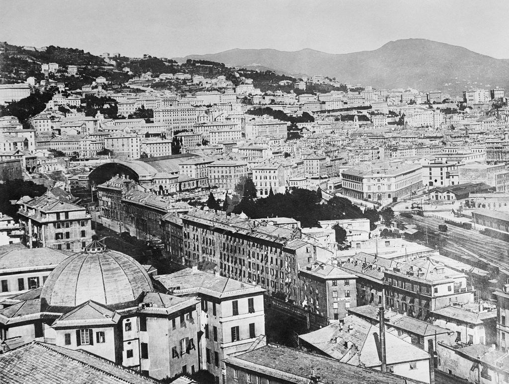 Detail of Panoramic View of Genoa by Corbis