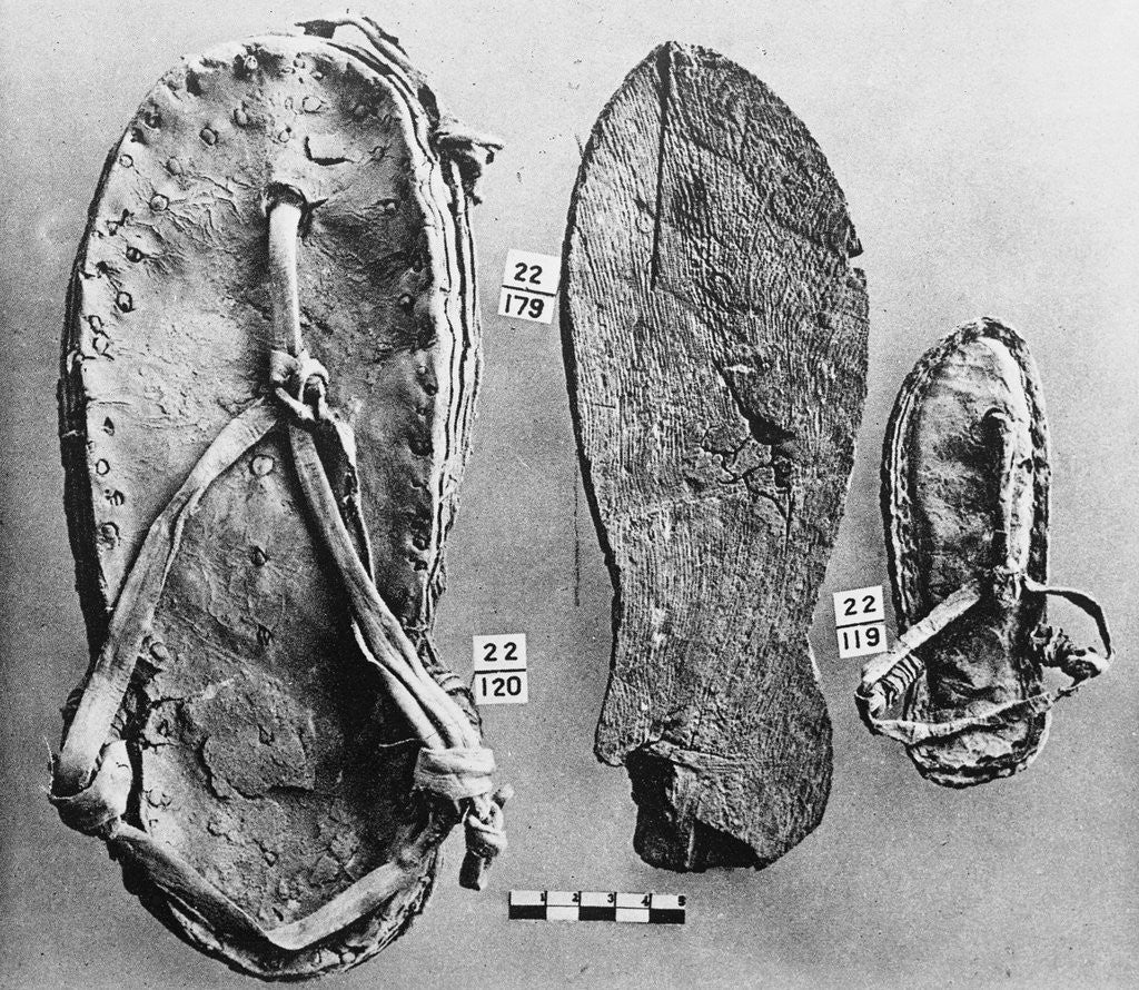 Detail of Examples of Ancient Egyptian Footwear by Corbis