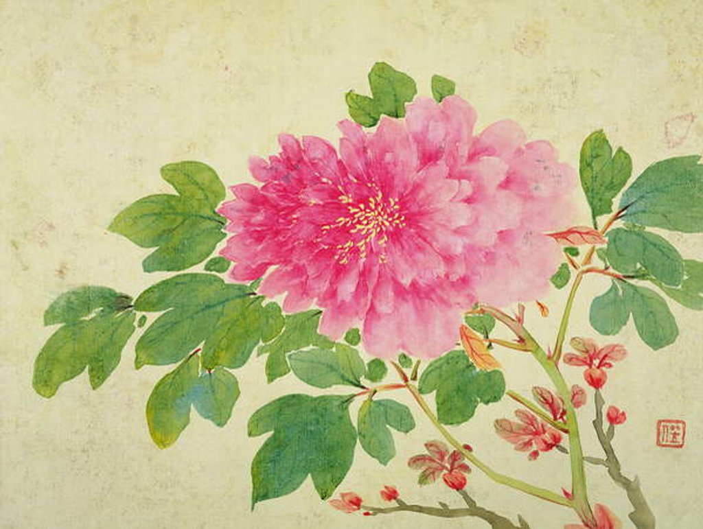 Detail of Painting of Peonies by Yu Jiang