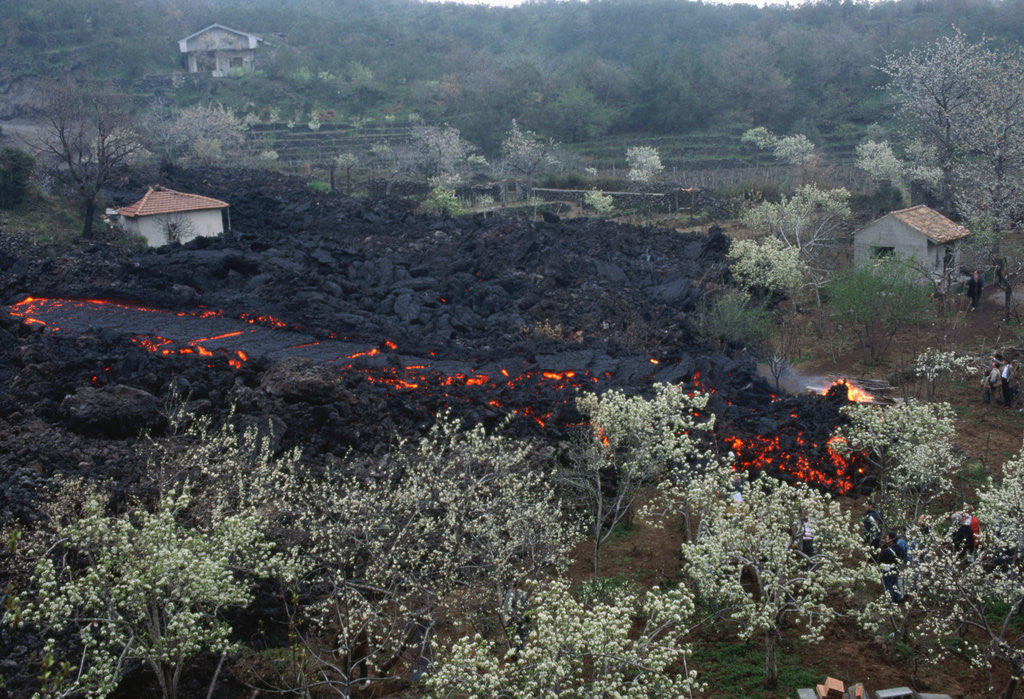 Detail of Lava Flow in Village by Anonymous