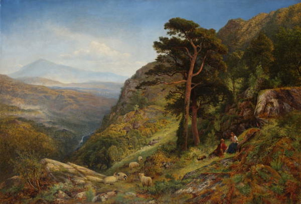 Detail of On the Hills above Betws-y-Coed, Wales by Benjamin Williams Leader